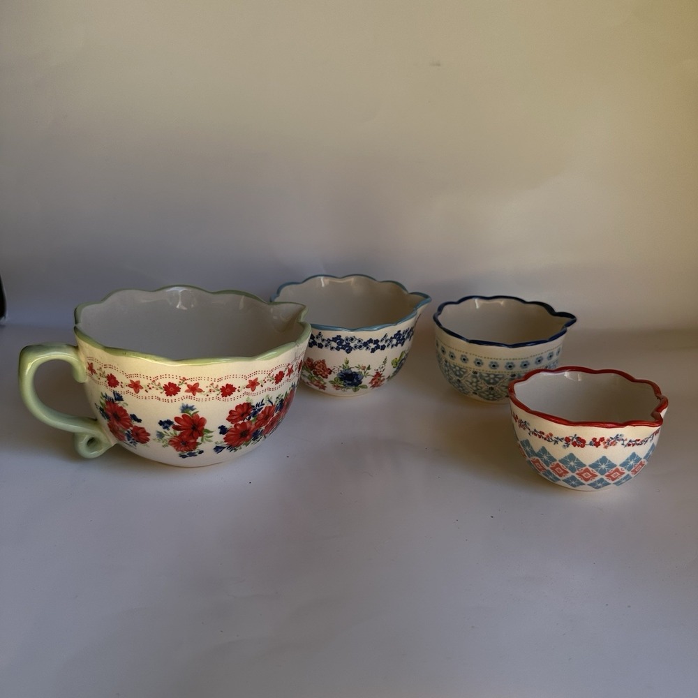 The Pioneer Woman Classic Charm Measuring Bowls Set Of 4 Floral Colorful